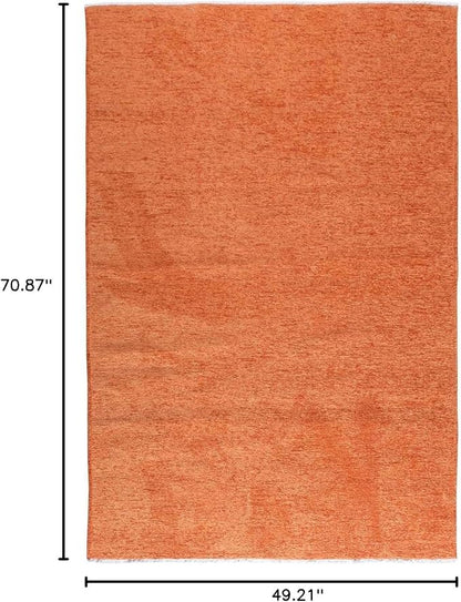 Alfa Rich 4x6 Burnt Orange Washable Area Rugs for Living Room Bedroom Kitchen Cotton Solid Decor Rug