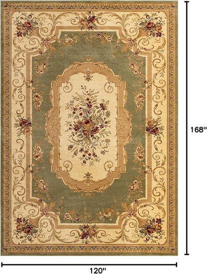 Rugs.com Chateau Collection Rug - 10' x 14' Green Medium Pile Rug