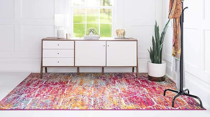 Unique Loom Trellis Frieze Collection Area Rug - Geometric (5' x 8', Multi/ Ivory)
