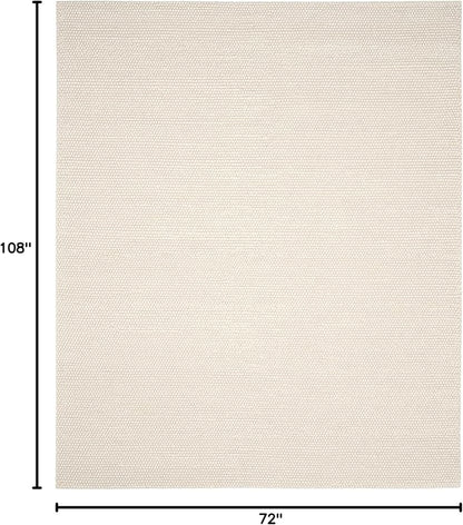 SAFAVIEH Area Rug 6x9 - Natura Collection - Ivory, Handmade Wool Blend, Textured Design, Ideal for Living Room, Bedroom, Dining Space (NAT620A)