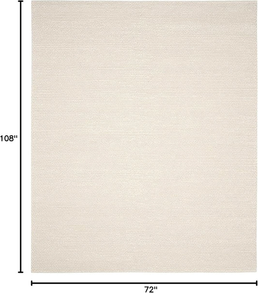 SAFAVIEH Area Rug 6x9 - Natura Collection - Ivory, Handmade Wool Blend, Textured Design, Ideal for Living Room, Bedroom, Dining Space (NAT620A)