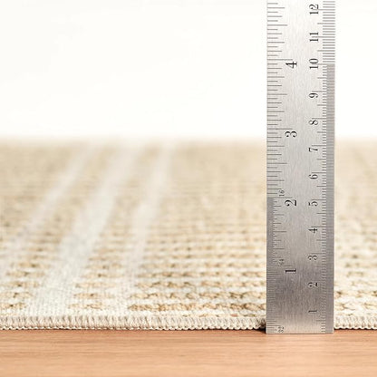 Dash & Albert Arbor Natural Machine Washable Rug, 8.5 X 11.5 Feet, Tan Stripe Pattern