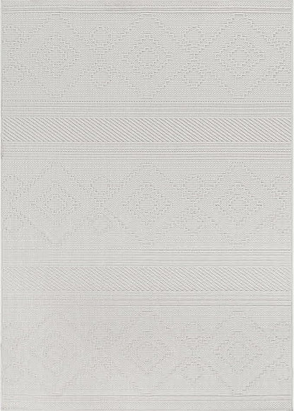 Beverly Rug Micro Loop Area Rug White 6x9 Modern Luxury Soft Boho Geometric Durable Indoor Area Rugs for Living Dining Room Office Stain Resistant Non Shedding Casual Indoor Carpet White 6 x 9
