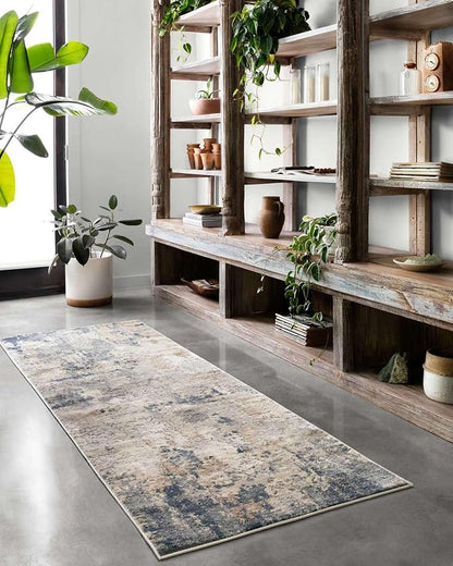 Loloi Teagan Collection TEA-06 Sand/Mist 3'-4" x 5'-7" Accent Rug, Large, Soft Neutral Rug, High-Traffic for Living Room, Bedroom, Home Office, Dining Area