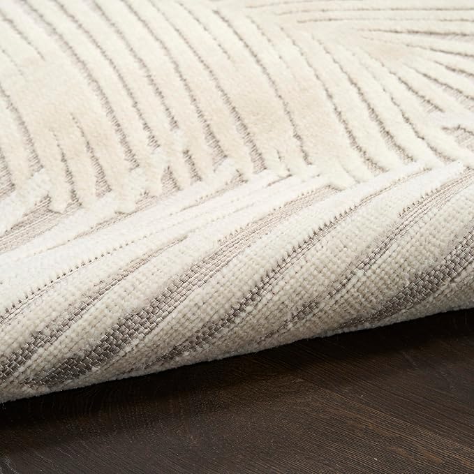 Nourison Home Suncoast Beige 4' x 6' Area Rug - Easy Clean, Non Shedding, Bed Room, Living Room, Dining Room, Kitchen (4' x 6')
