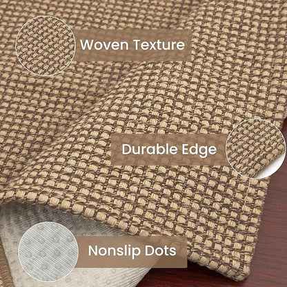 IOHOUZE Washable Area Rug 5x7 Non Slip Rubber Backed Woven Rugs for Living Room, Dining Room Rugs Bedroom Rug, Floor Carpet for Living Room Nursery Office, Orange/Tan/Brown
