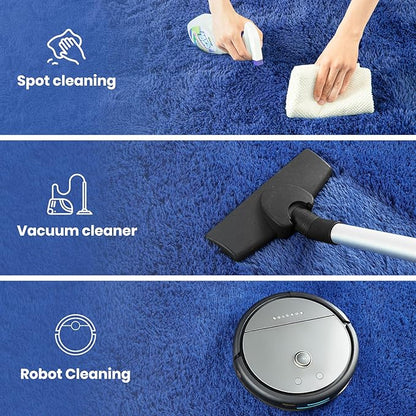 Zentavio Navy Blue Area Rugs for Living Room Boys Rugs for Bedroom 9x12 Large Shag Washable Carpet Soft Furry Fluffy Aesthetic Kids Playroom Rugs for Teen Home Decor
