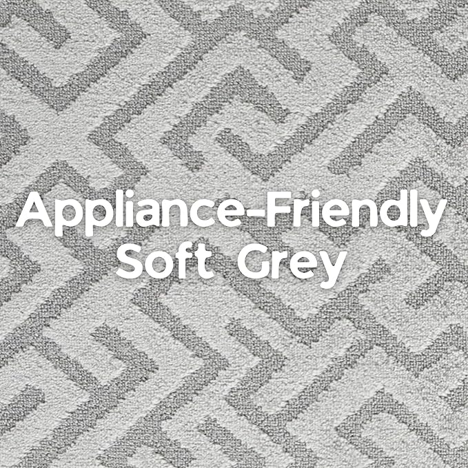 10ft Custom Cut Runner Rug for Narrow Hallways Kitchens - Deco Grey | Non-Slip | Washable & Edge Bound