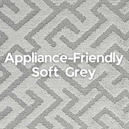 10ft Custom Cut Runner Rug for Narrow Hallways Kitchens - Deco Grey | Non-Slip | Washable & Edge Bound