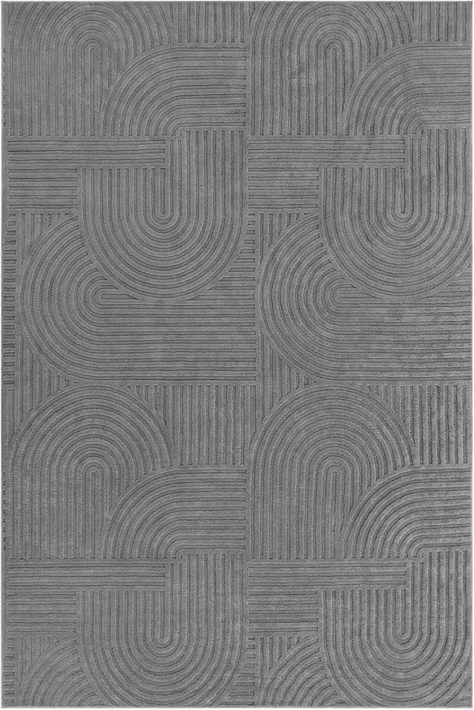 Pauwer 6x9 Washable Area Rugs for Living Room Modern Grey Solid Color Soft Fluffy Rugs for Bedroom Non Slip Boho Accent Indoor Mat Floor Carpet Cover for Kids Room Dining Room Kitchen Office