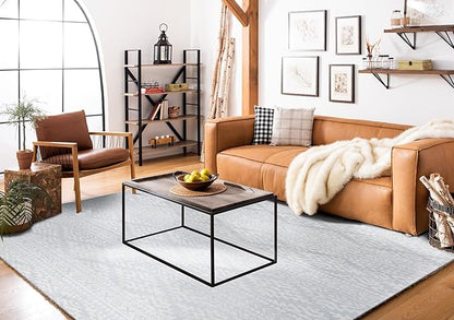 SAFAVIEH Area Rug 8x10 - Tulum Collection - Large - Light Grey & Ivory, Moroccan Boho Tribal Design, Non-Shedding & Easy to Clean, Ideal for Living Room, Bedroom, Dining Space (TUL272F)