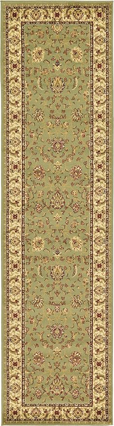 Unique Loom Voyage Collection Traditional Oriental Classic Intricate Design Area Rug (2' 7 x 10' 0 Runner, Green/Ivory)