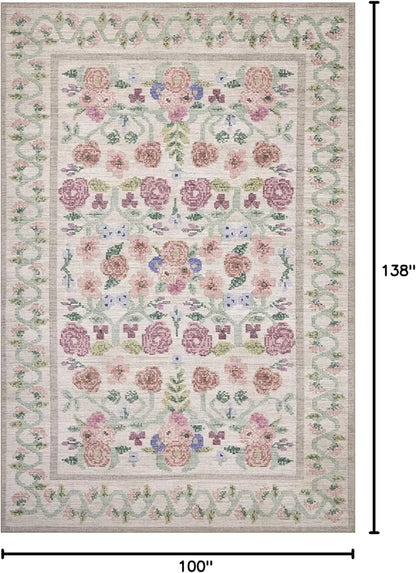 Loloi Rifle Paper Co. Rosa Collection RSA-01 Ivory 8'-4" x 11'-6" Area Rug