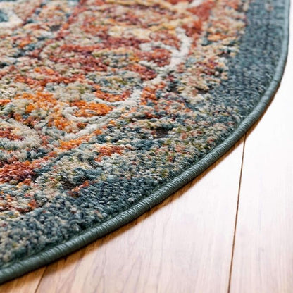 Unique Loom Isabella Collection Area Rug - Rossellini (5' 1" x 8' Oval, Rust Red/ Beige)