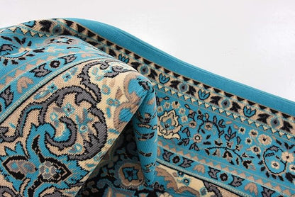 Unique Loom Reza Collection Traditional Persian Style Area Rug, 8' 0" x 8' 0", Turquoise/Ivory
