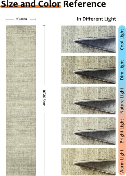 Art&Tuft Non-Slip Runner Rug - 2x10 Runner Rug Washable Low-Pile Rugs Runners, Soft Distressed Carpet Runner for Bedroom Bathroom Kitchen Laundry Living Room, Green