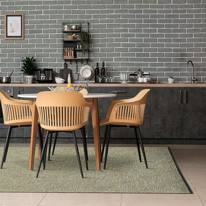 LUXE WEAVERS Modern Farmhouse Green 6x9 Washable Area Rug, Anti-Slip Diamond Pattern Carpet