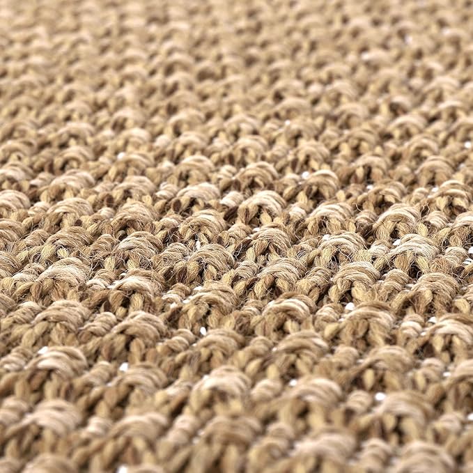 Easy Jute Rugs 4x6 Natural Color Living Room Indoor Outdoor Area Rug for Farmhouse Patio and Kitchen Rug High Traffic Washable Easy to Clean Solid Boho Woven Design Outside Carpet (4 x 6)