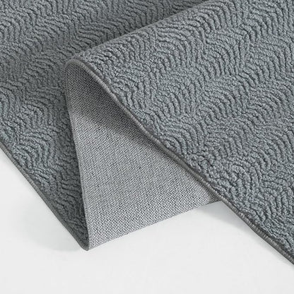 Faux Cashmere Area Rug - 5x7 Modern Low Pile Non-Slip Carpet for Living Room Bedroom, Gray