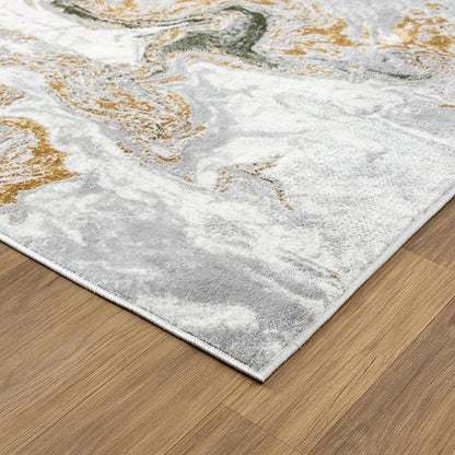 LUXE WEAVERS Marble Swirl Abstract Area Rug, Green 2x7