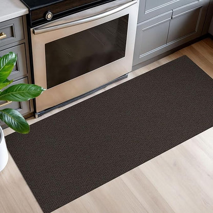 EARTHALL Washable Runner Rug 2x5 Ft Non Slip Runners for Hallways Cotton Rubber Backed Kitchen Runner Braided Indoor Floor Carpet Runners for Entryway, Hallway, Kitchen, Bedroom, Taupe/Coffee