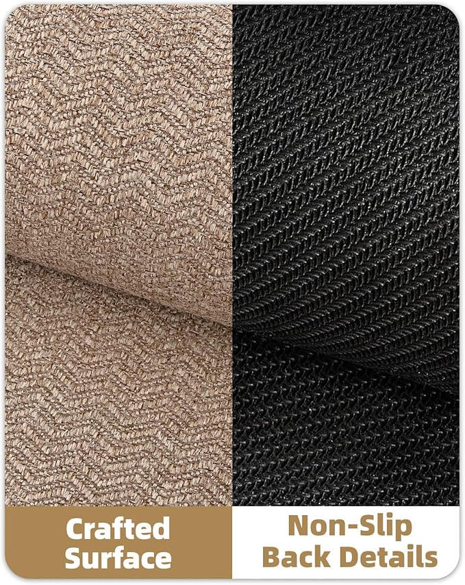 Color&Geometry Large Front Door Mat Indoor Entrance, 36"X56" Indoor Mats for Entryway Non Slip Rubber Backed, Dirt Trapper Double Door Mat Washable, Dark Khaki (Rolled-up NO Creases)