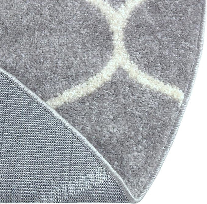 Rugs.com Lattice Frieze Collection Rug – 8' x 10' Oval Light Gray Medium Rug Perfect for Living Rooms, Large Dining Rooms, Open Floorplans