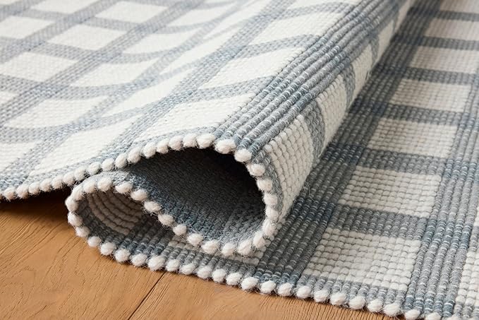 Loloi Magnolia Home by Joanna Gaines Ryder Collection RYD-02 Blue/Ivory 7'-9" x 9'-9" Area Rug