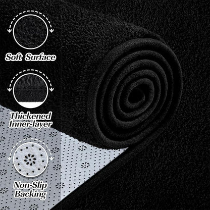 Large Area Rugs for Living Room Bedroom, 6x9 Feet Black Rug, Minimalist Modern Shag Rug, Soft Thick Comfy Memory Foam Indoor Carpet, Non-Slip Washable Rug for Boys Girls Dorm Nursery Room Home Decor