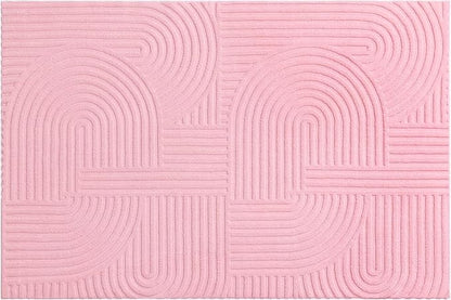 Pauwer 4x6 Washable Area Rugs for Living Room Modern Pink Solid Color Soft Fluffy Rugs for Bedroom Non Slip Boho Accent Indoor Mat Floor Carpet Cover for Kids Room Dining Room Kitchen Office, Pink