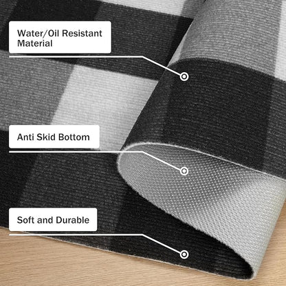 GENIMO Checkered Rug 27.5x44 inches Black and White Outdoor Rug Buffalo Plaid Rugs Mat Fall Doormats Washable Rug for Front Porch Decor Indoor Entrance Patio Balcony Entryway