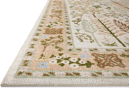 Loloi Rifle Paper Co. Canopy Collection CNP-01 Cream 3'-9" x 3'-9" Round Accent Rug