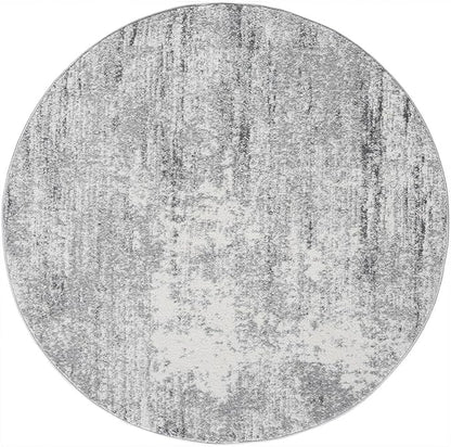 Keen Home Design Area Rugs - 8ft Round Non-Shedding, Abstract Rugs for Kitchen, Living Room, Bedroom, Dining Room, Entryway - Size: 7'10" Round, Abstract Cream/Grey