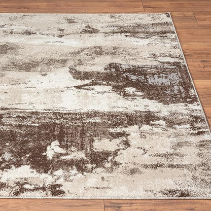 LUXE WEAVERS Euston Collection 7681 Brown 2x7 Modern Abstract Area Rug