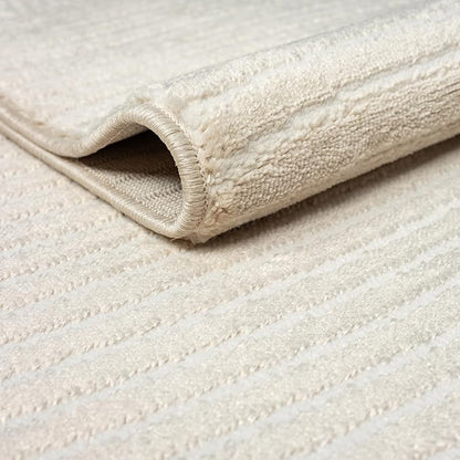 Abani Neutral Beige Area Rug 9' x 12' for Living Room, Bedroom - Zen Reiki Circles Pattern - Durable & Easy to Clean