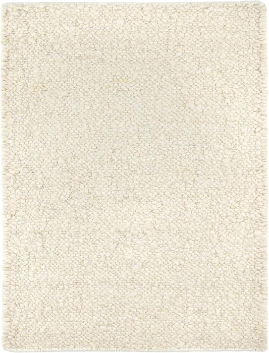Dash & Albert Holmstead Ivory Handwoven Wool Rug, 5 X 8 Feet, Ivory Solid Pattern - Premium Luxury Hotel Quality Soft Breathable Hypoallergenic Machine Washable Easy Care All Season Comfortable
