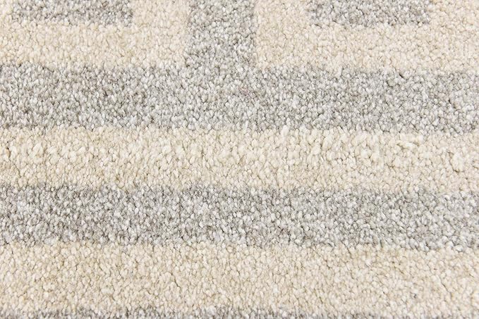 Unique Loom Athens Collection Classic Geometric Modern Border Design Area Rug (2' 7 x 10' 0 Runner, Gray/ Beige)
