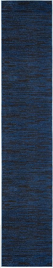 Nourison Home Nourison Essentials Midnight Blue 2'2" x 14' Area Rug - Easy Clean, Non Shedding, Bed Room, Living Room, Dining Room, Kitchen (14' Runner)