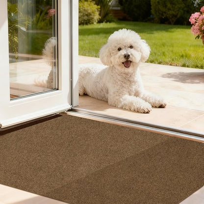 jxgzyy Heavy Duty Runner Rugs, 2'11" x 4'11" Non Slip Hallway Doormat, Indoor Outdoor Carpet Runner, Waterproof Floor Mat for Entrance Laundry Patio Garage, Brown