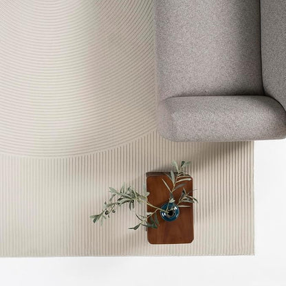 Revival Rugs Record 6'7"x9' Washable Area Rug for Living Room Bedroom - 100% Recycled Oeko-TEX Certified, Medium Pile, Beige, Cream