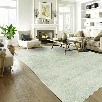 Sage Green Rug for Bedroom,Boho Abstract Washable Cottage Core 8x10 Area Rugs for Living Room
