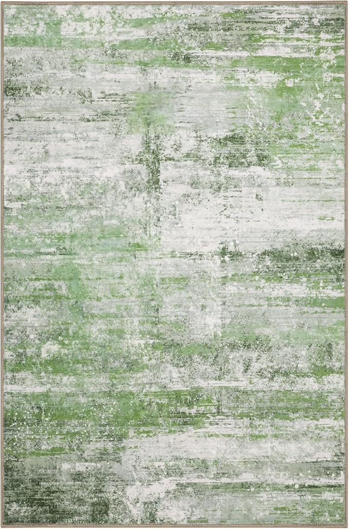 Abstract 8x10 Area Rug for Living Room Dining Room Home Office Bedroom Sage Green