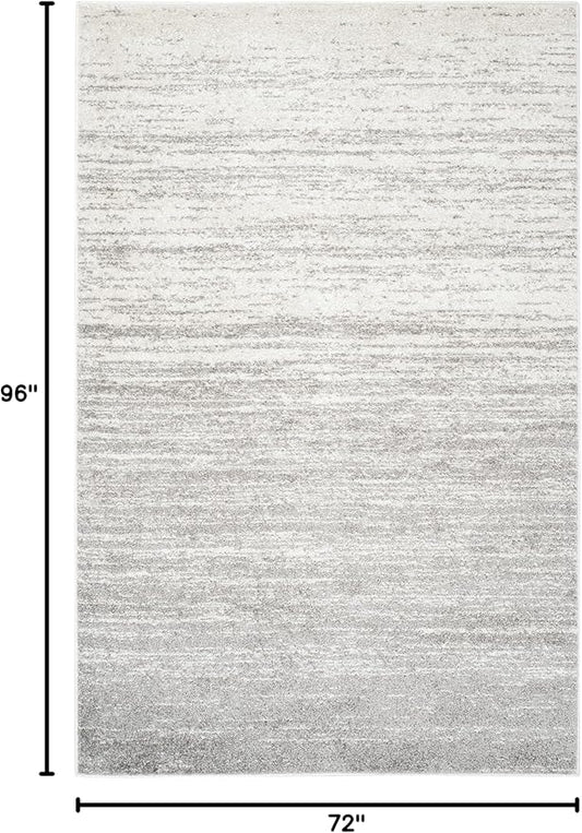 SAFAVIEH Area Rug 6x8 - Adirondack Collection - Ivory & Silver, Modern Ombre Design, Non Shedding & Easy to Clean, Ideal for Living Room, Bedroom, Office, Dining Space (ADR113B)