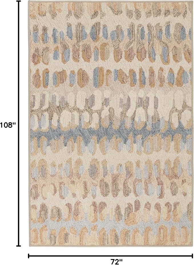 Dash and Albert Paint Chip Machine Washable Area Rug - 6' x 9' Natural - Geometric Accent Rug - Anti-Slip Backing, Lightweight, Machine Washable, High Traffic Areas Kitchen, Mudroom, Laundry Room