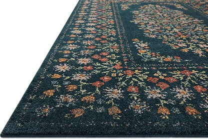 Loloi Rifle Paper Co. Laurel Collection LAU-02 Navy 2'-8" x 4' Accent Rug