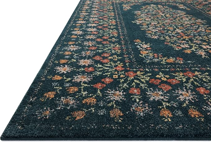 Loloi Rifle Paper Co. Laurel Collection LAU-02 Navy 2'-8" x 10' Runner Rug