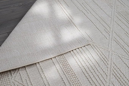 CAMILSON Micro Loop Rug 5x7 Modern Luxury Geometric Pattern Area Rugs Soft High and Low Pile Stain Resistant Easy-Cleaning Non-Shedding for Living Room Office Indoor Carpet (5 x 7 / White)
