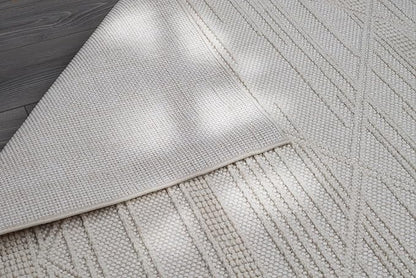 CAMILSON Micro Loop Rug 9x12 Modern Luxury Geometric Arch Large Area Rugs Soft High and Low Pile Stain Resistant Easy-Cleaning Non-Shedding for Living Room Office Indoor Carpet (9 x 12 / White)