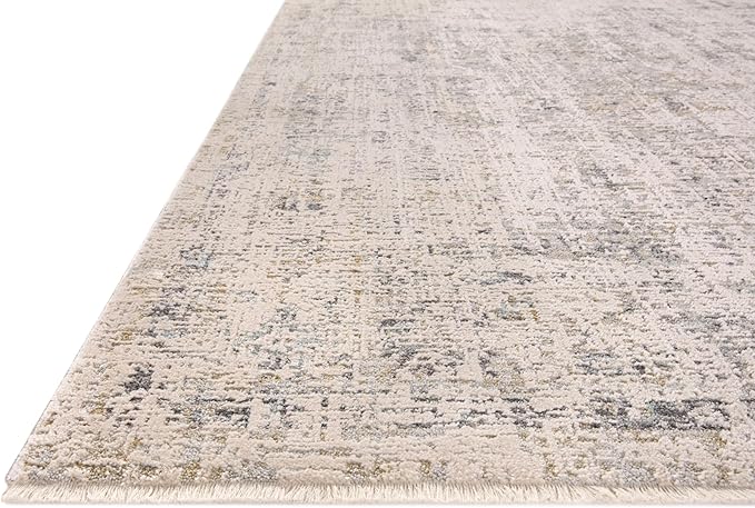 Loloi Amber Lewis Alie Collection ALE-02 Sand/Sky 7'-10'' x 7'-10'', .13'' Pile Height, Round Area Rug