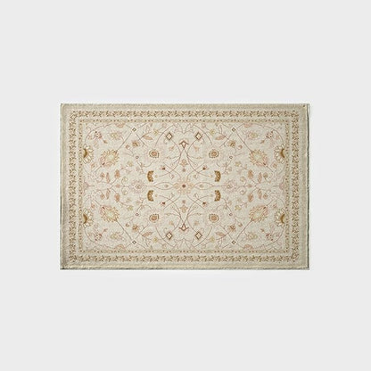 EVERGRACE Area Rugs for Entryway 2x3, Boho Floral Faux Wool Indoor Outdoor Small Rugs, Washable Rugs for Bedroom Bathroom Laundry Doormat, Low Pile Floor Mat Carpet for Home Decor, Natural Beige